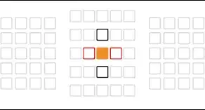 Group G AF array: One cross-type point, plus four AF assist points when AF point expansion is enabled