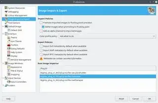 GIMP Preferences - dithering