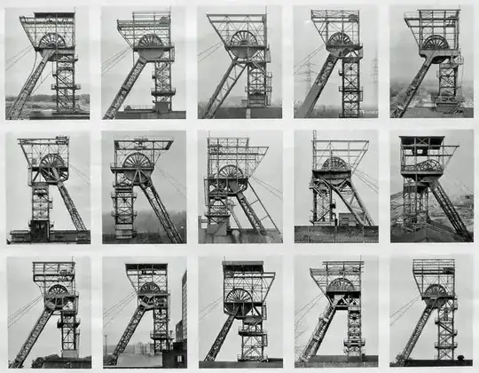 Bernd & Hilla Becher poster, 2004. Details of German headgears