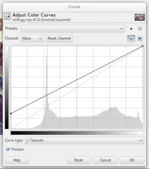 curves tool pulling up black point