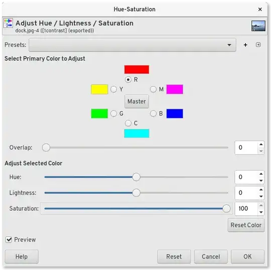 hue/saturation tool
