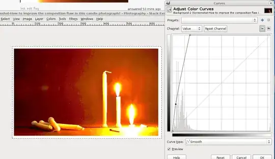 screenshot of the curves tool applied to a screenshot
