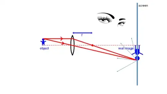 single lens forms an image on a screen and viewer looks at screen