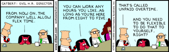 Dilbert on Unpaid Overtime