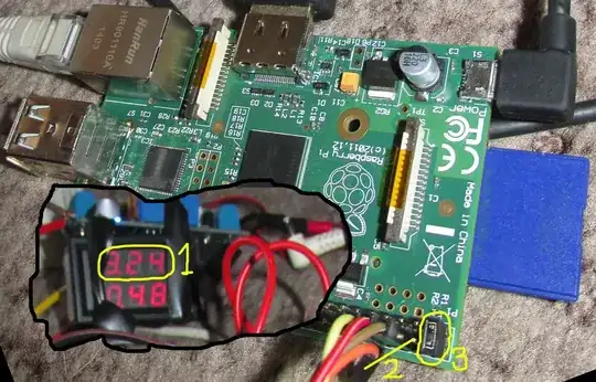 Images of Raspberry Pi with shorted pins and voltage display