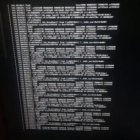 The screen from the crash.