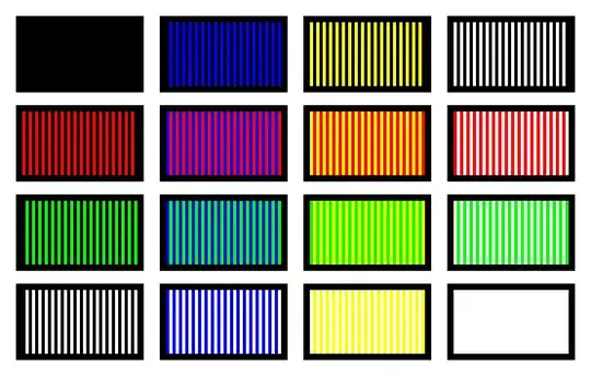 Dithered colors, enlarged