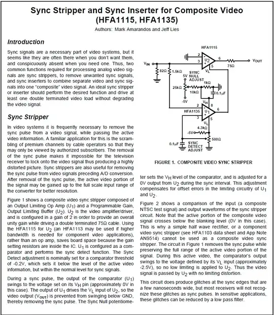 Sync stripper circuit