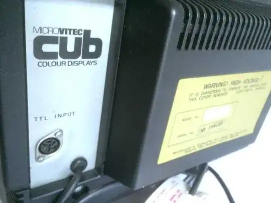 Rear of a CUB QL 14 monitor sold for use with a Sinclair QL