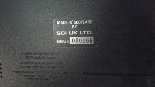 Serial #000169 of my Z88