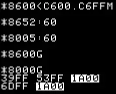 Sample run of nibble count routine