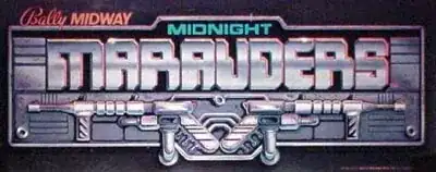 Panel from the Midnight Marauders game, with the Bally Midway logo and stylised guns