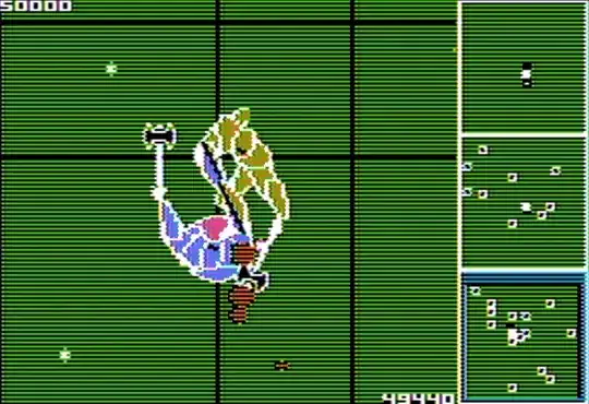 Screen capture of Apple II game "The Bilestoad"