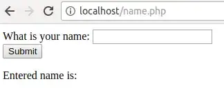 welcome page, asking for username to print it later