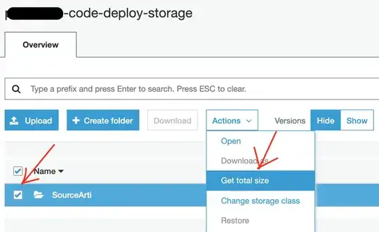 get total size of selected folder