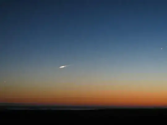 GOCE as a bright trail across the sky