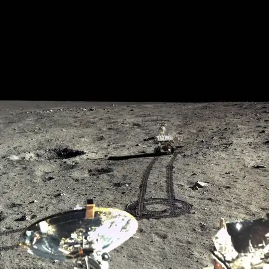 Yutu rover photographed by Chang'e 3