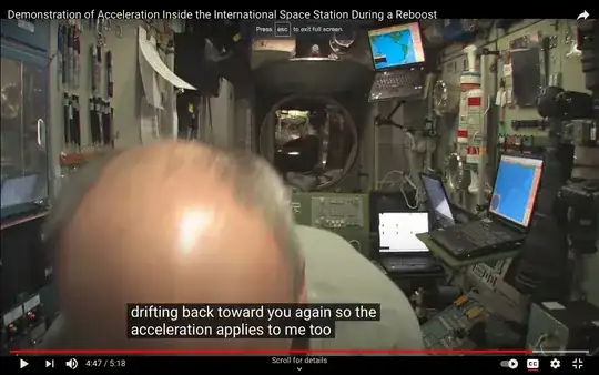 ISS Expedition 22 Commander Jeff Williams in screenshot from “Demonstration of Acceleration Inside the International Space Station During a Reboost”