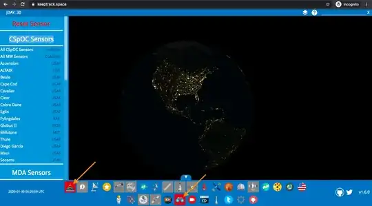 keeptrack.space annotated screen shot