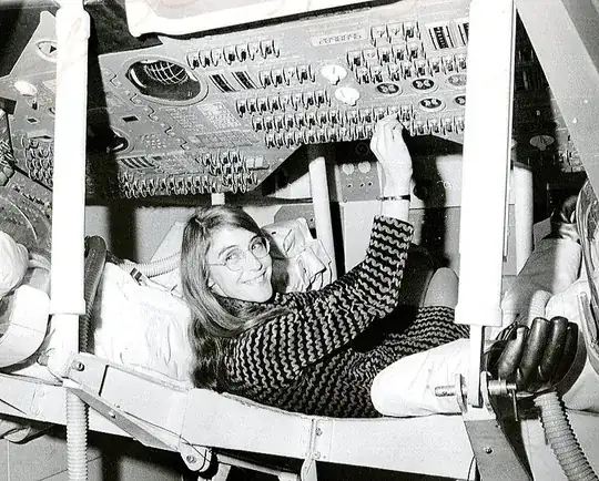 Margaret Hamilton in CM simulator