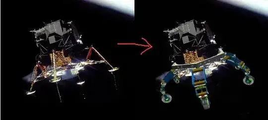 mock-up of ATHLETE as lander