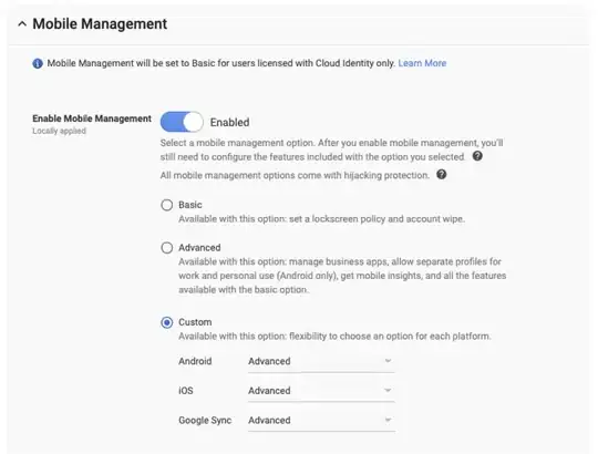 Mobile Management Setting