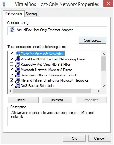 host-only network adapter properties