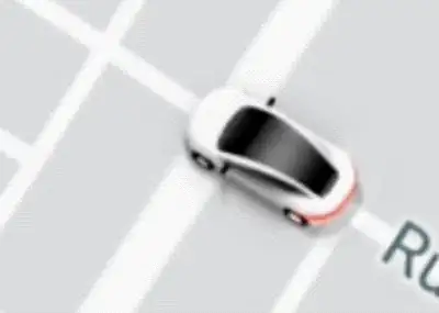 GIF showing a Uber car turning a corner