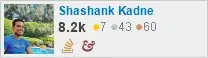 profile for Shashank Kadne on Stack Exchange, a network of free, community-driven Q&A sites