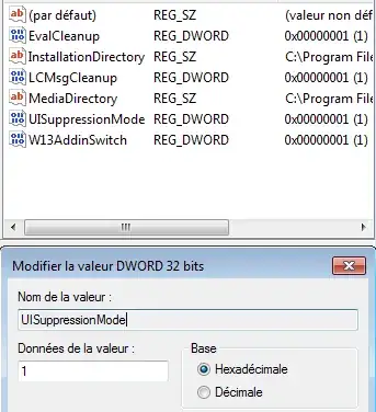 Image of my registry Key and Value