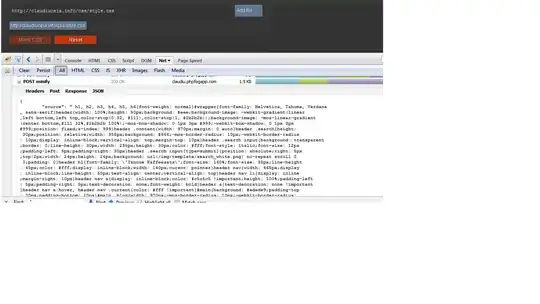 Firebug response tab for the request