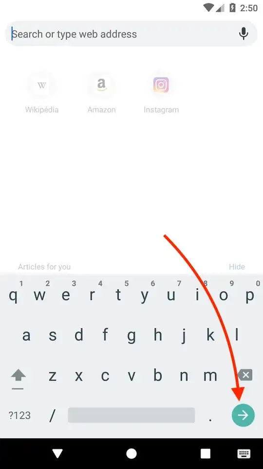Screenshot showing the bottom right 'done' button on the software keyboard