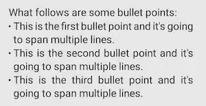 Formatting with BulletSpan