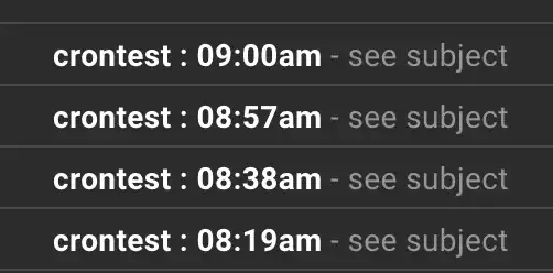 crontest conducted over one hour