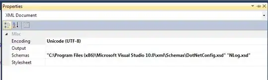 Properties dialog in Visual Studio for the app.config file