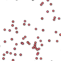 MapsIt.png map tile with data points already positioned on the layer