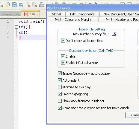 Screenshot of console overview.