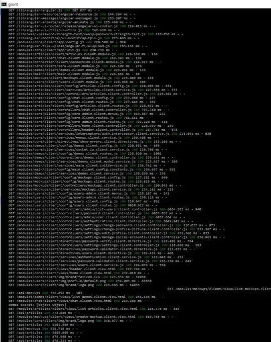 Console-Screenshot. High latencies.