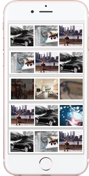 Animation showing two items and two supplementary views being inserted into a collection view with a simple flow layout.
