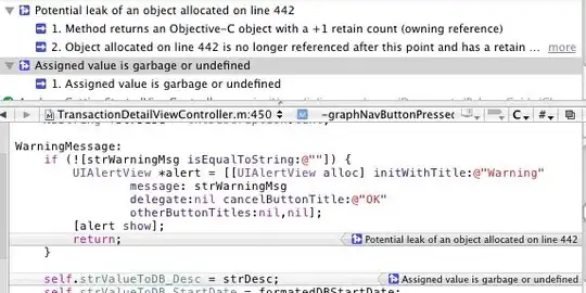 error details captured by the debugger