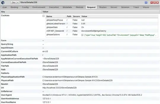 screenshot of reproduction script