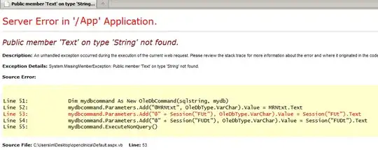 Screen shot showing text drift.