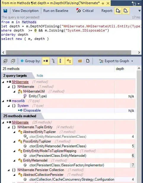 NDepend dependencies browsing through C# LINQ query