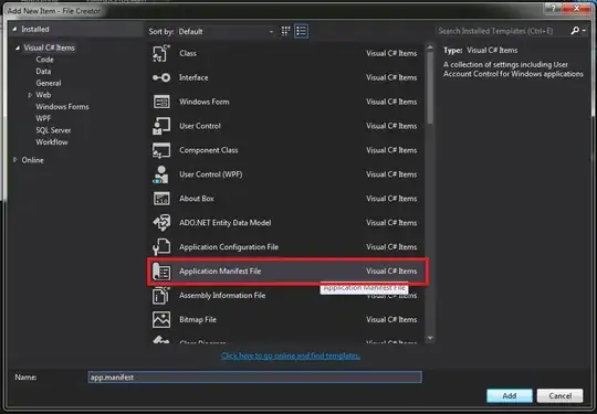 Select Application Manifest File