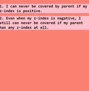 Negative z-index child above parent element