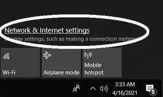 Network and internet settings