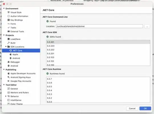Screenshot of copied JSON data