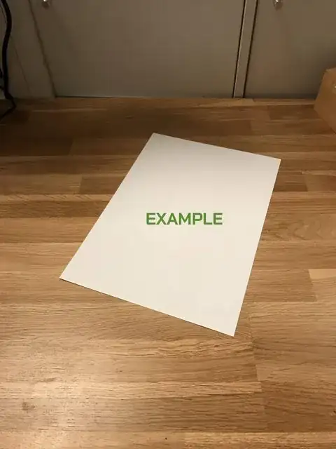 Example image with a paper sheet in perspective