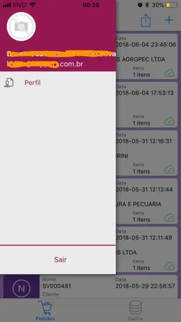 screenshot of side menu that doesn't go all the way down