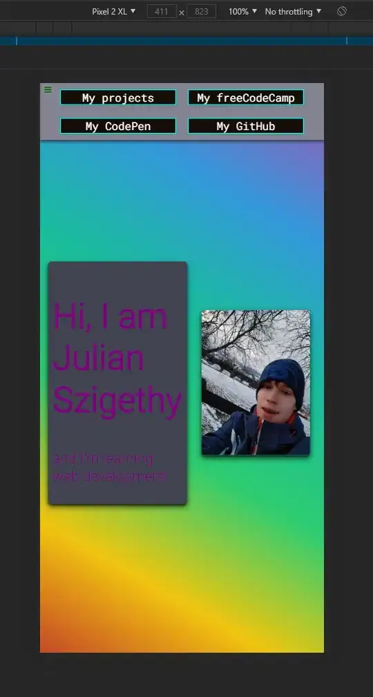 The website emulated on a virtual mobile device in Chrome DevTools